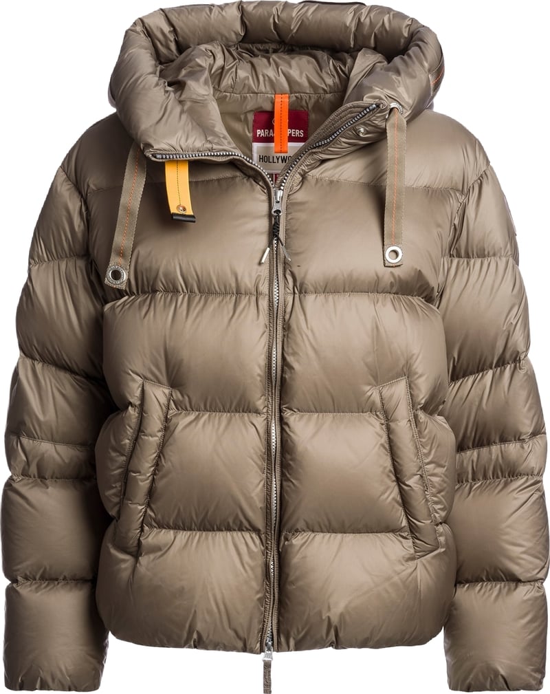 Dames Hooded Down Jacket-Slate Mud 0128 Grijs