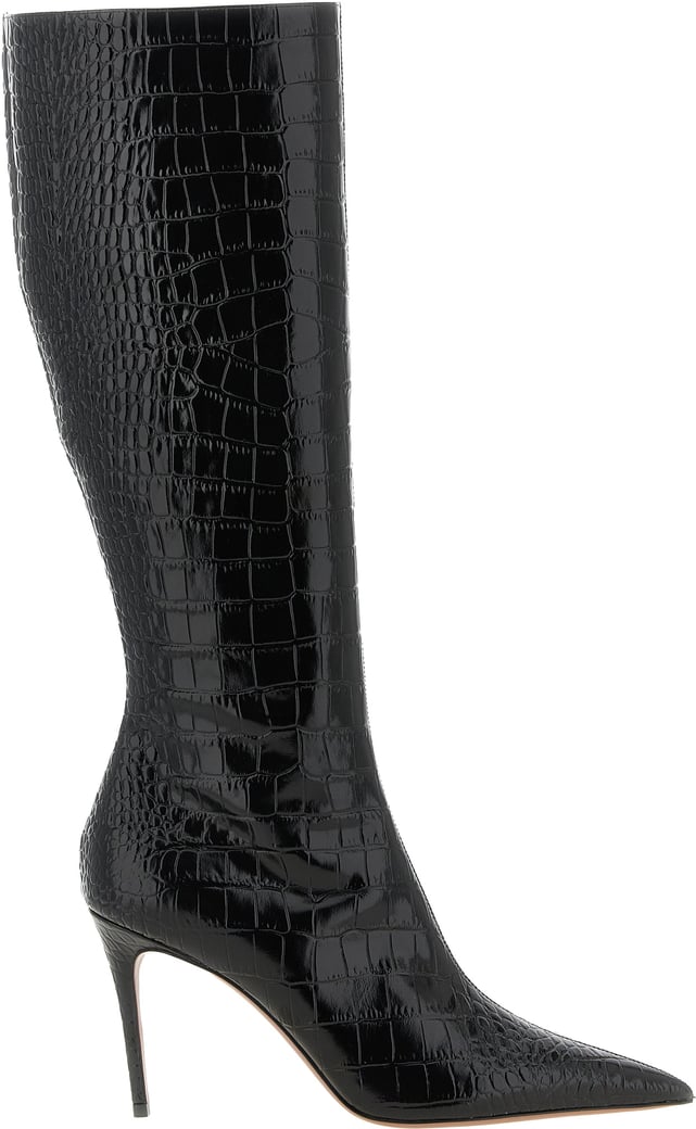 Paris Texas Black Calfskin Over The Knee