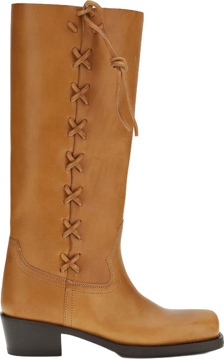 Paris Texas Brown Calf Leather Bos Taurus Lace-Up Boots