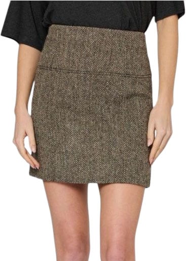 Jupe courte Harris tweed chevron brun écru Paul Smith Femme W1R 322S W03205 61