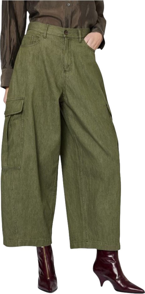 Pantalon ballon cargo kaki coton Paul Smith Femme W1R 412T W11307 36