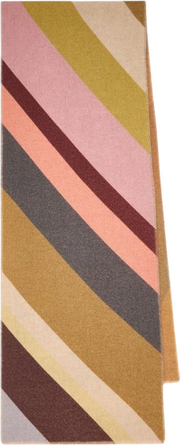 Echarpe swirl rose choco laine cachemire 35x185cm Paul Smith Femme Homme W1A 250P W248 90