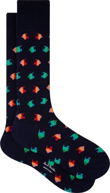 Chaussettes poissons perroquets navy M1A-380CI-K222-47 Paul Smith Homme