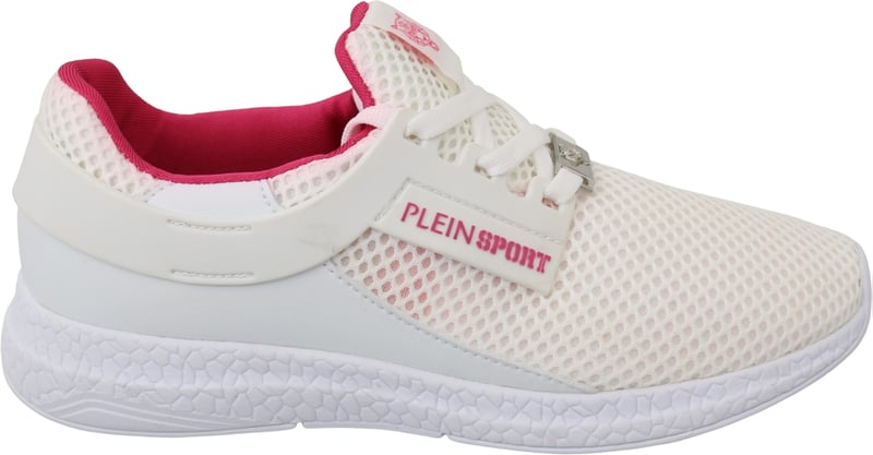 Philipp Plein White Pink Polyester Becky Sneakers Shoes