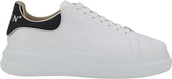 Philipp Plein White Calf Leather Bos Taurus Low Top Sneakers