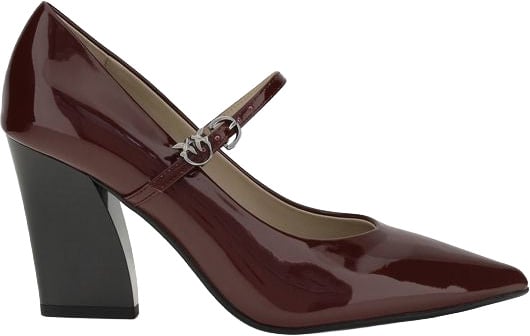 PINKO Bordeaux Calf Leather Bos Taurus High Heel Pumps