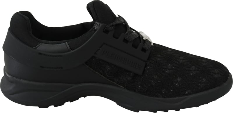 Plein Sport Black Polyester Runner Beth Sneakers Shoes