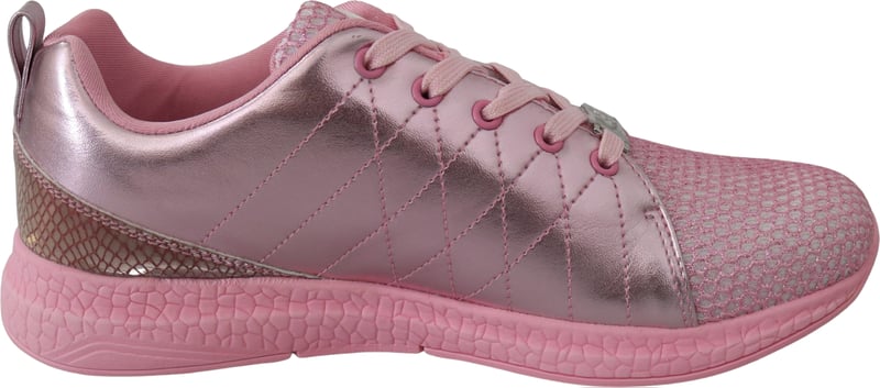 Plein Sport Pink Blush Polyester Runner Gisella Sneakers Shoes