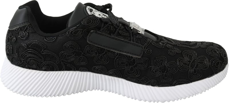 Plein Sport Black Polyester Runner Joice Sneakers Shoes