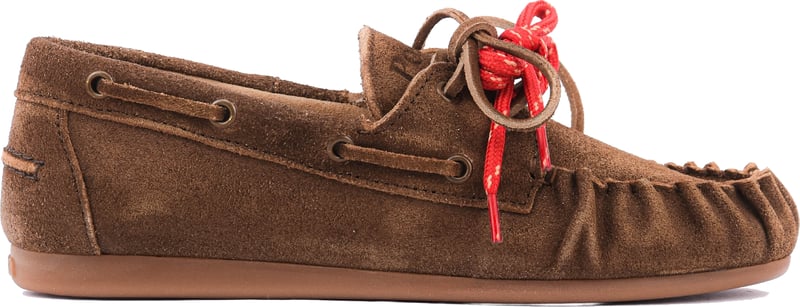 Boat Loafer Wrinkle Brushed Suede Dark Bown