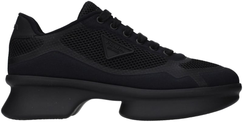 Prada Black Fabric Low Top Sneakers