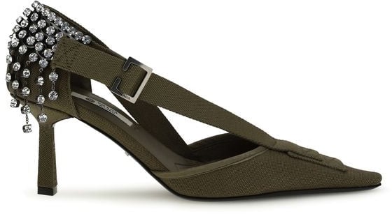 Prada Bicolor Cotton High Heel Pumps