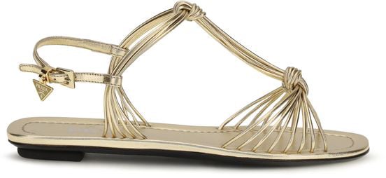 Prada Gold Calf Leather Bos Taurus Flat Sandals