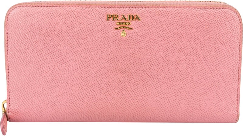 Prada Saffiano Leather Zip Around Wallet