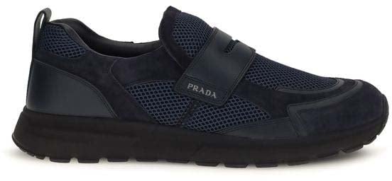 Prada Blue Calf Leather Bos Taurus Athletic Sneakers