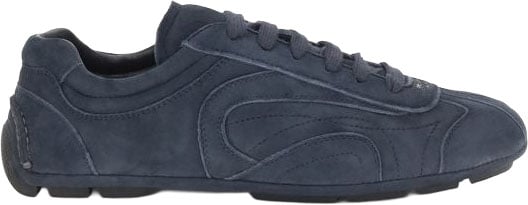 Prada Blue Calf Leather Bos Taurus Athletic Sneakers
