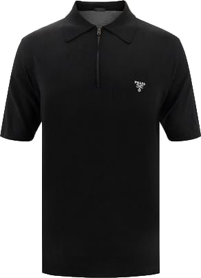 Prada Black Wool Oves Aries Polo Shirt