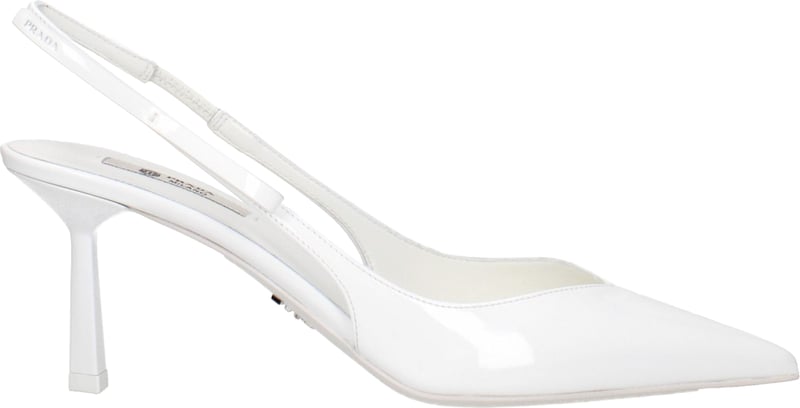 Prada White Leather High Heel Pumps
