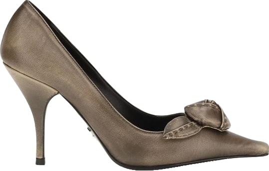 Prada Brown Calf Leather Bos Taurus High Heel Pumps