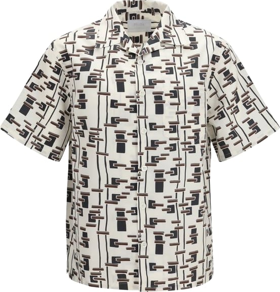 Multicolor Pattern Print Cotton Bowling Shirt