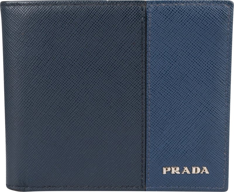 Prada Bicolor Saffiano Leather Bifold Wallet
