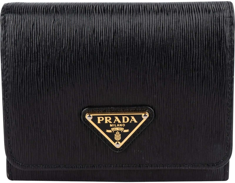 Prada Vitello Move Leather Small Trifold Wallet