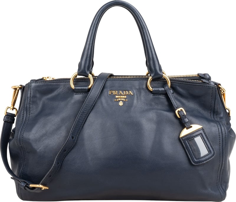 Prada Soft Calf Leather Bauletto Satchel Handbag