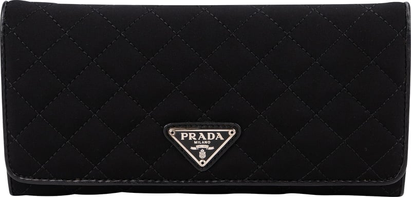 Prada Black Quilted Tessuto Triangle Wallet