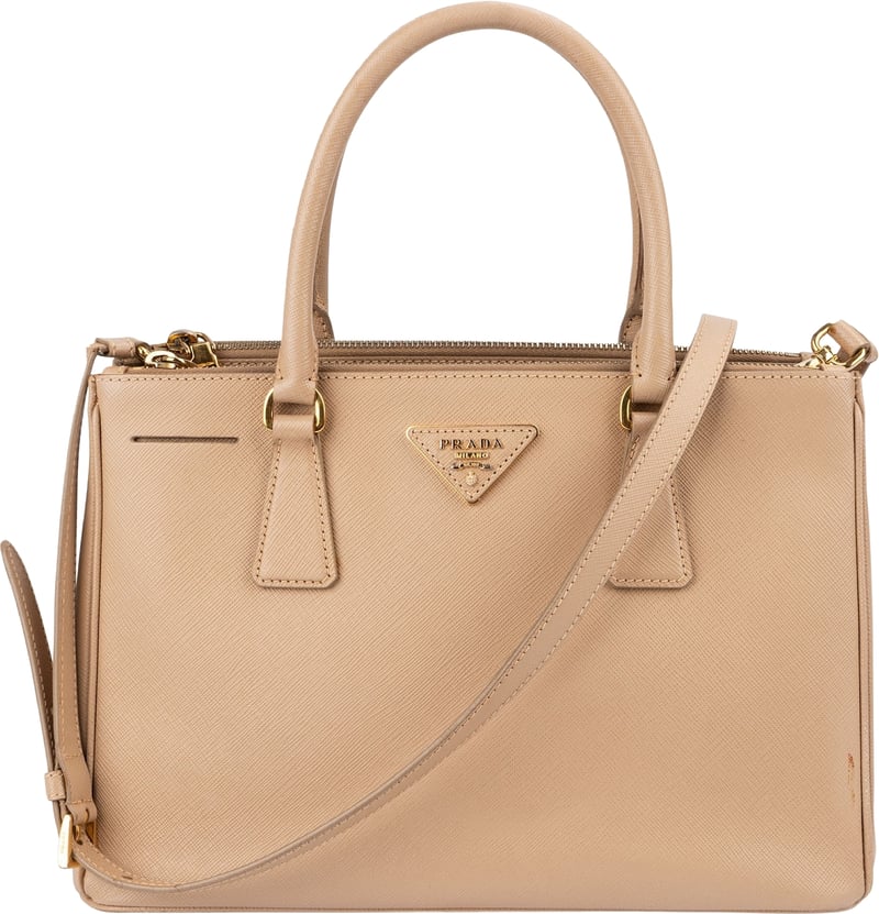 Prada Beige Saffiano Lux Leather Galleria Handbag