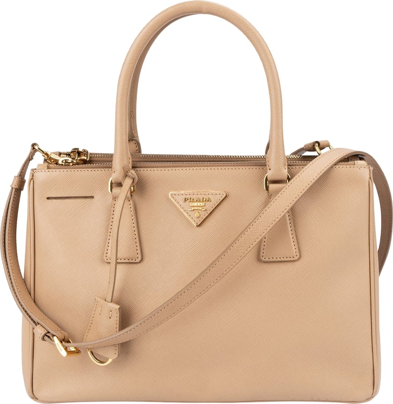 Prada Beige Saffiano Leather Galleria Handbag