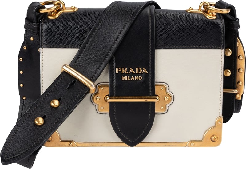 Prada Saffiano & Calfskin Leather Cahier Crossbody Bag