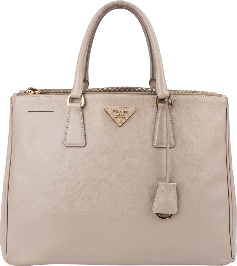 Prada Grey Saffiano Leather Galleria Handbag