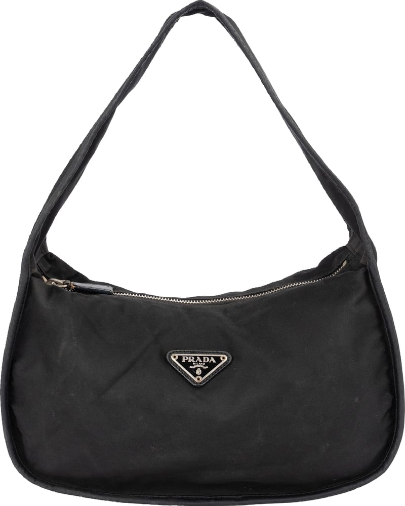 Prada Black Tessuto Nylon Triangle Shoulder Bag