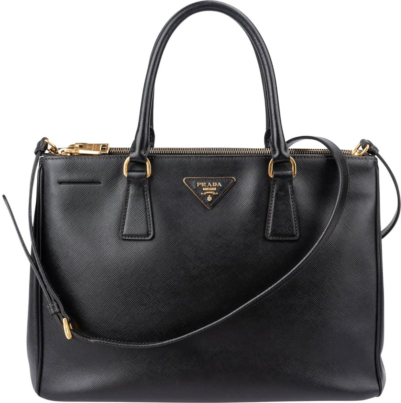 Prada Black Saffiano Leather Galleria Handbag