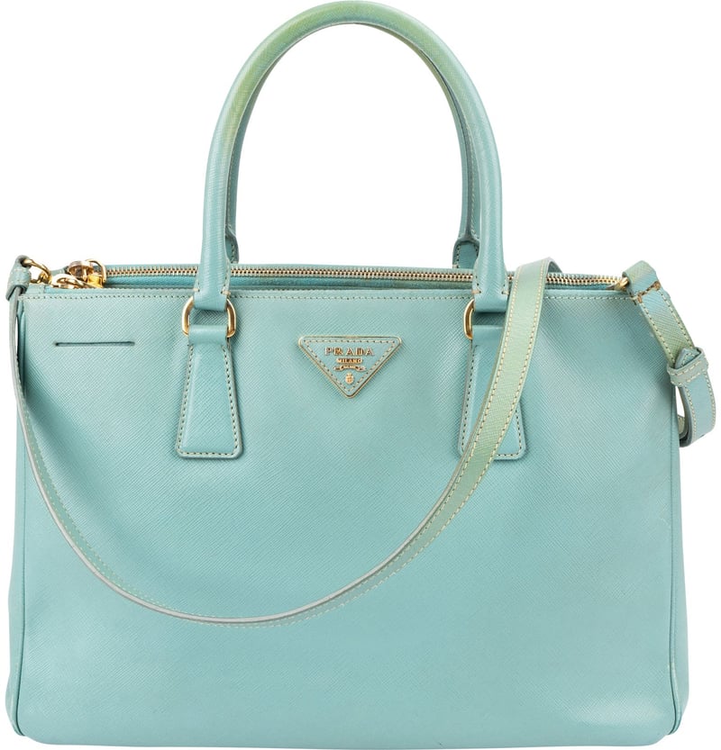 Prada Turquoise Saffiano Leather Galleria Handbag