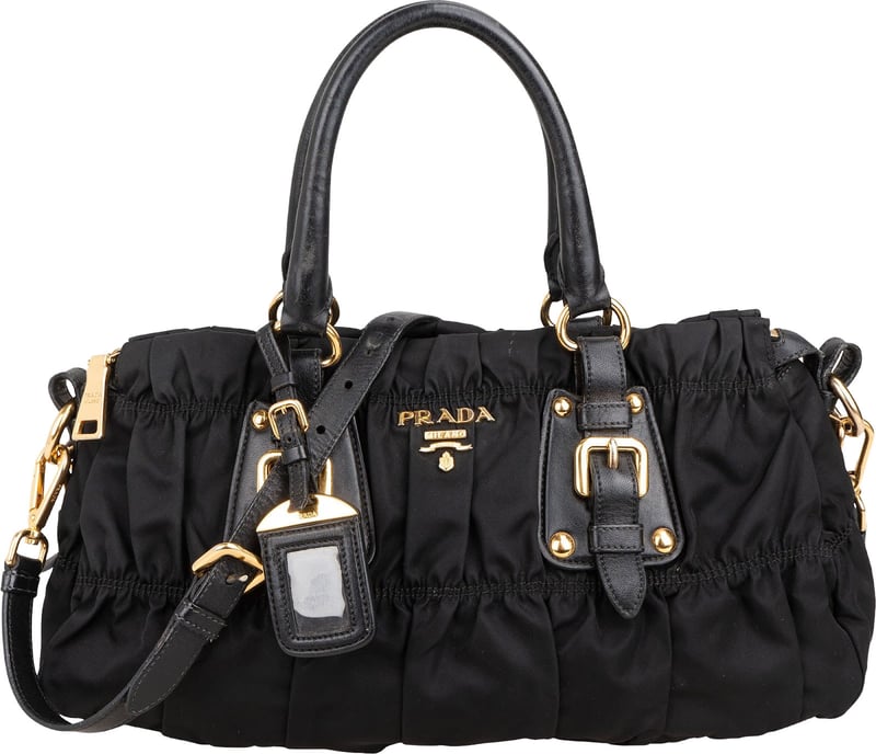 Prada Black Tessuto Gaufre Satchel Handbag