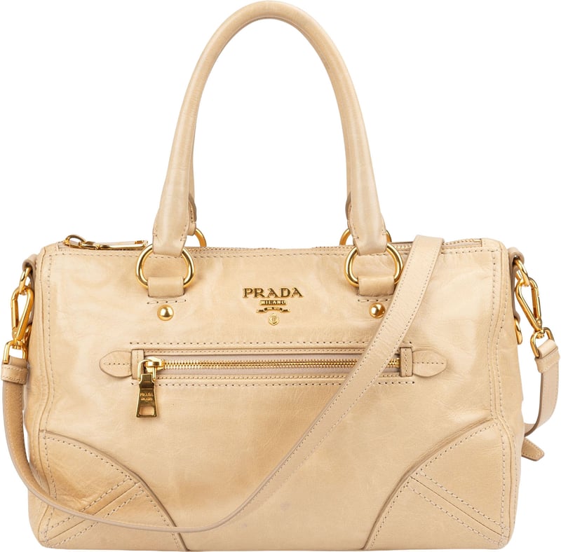 Prada Vitello Shine Bauletto Handbag