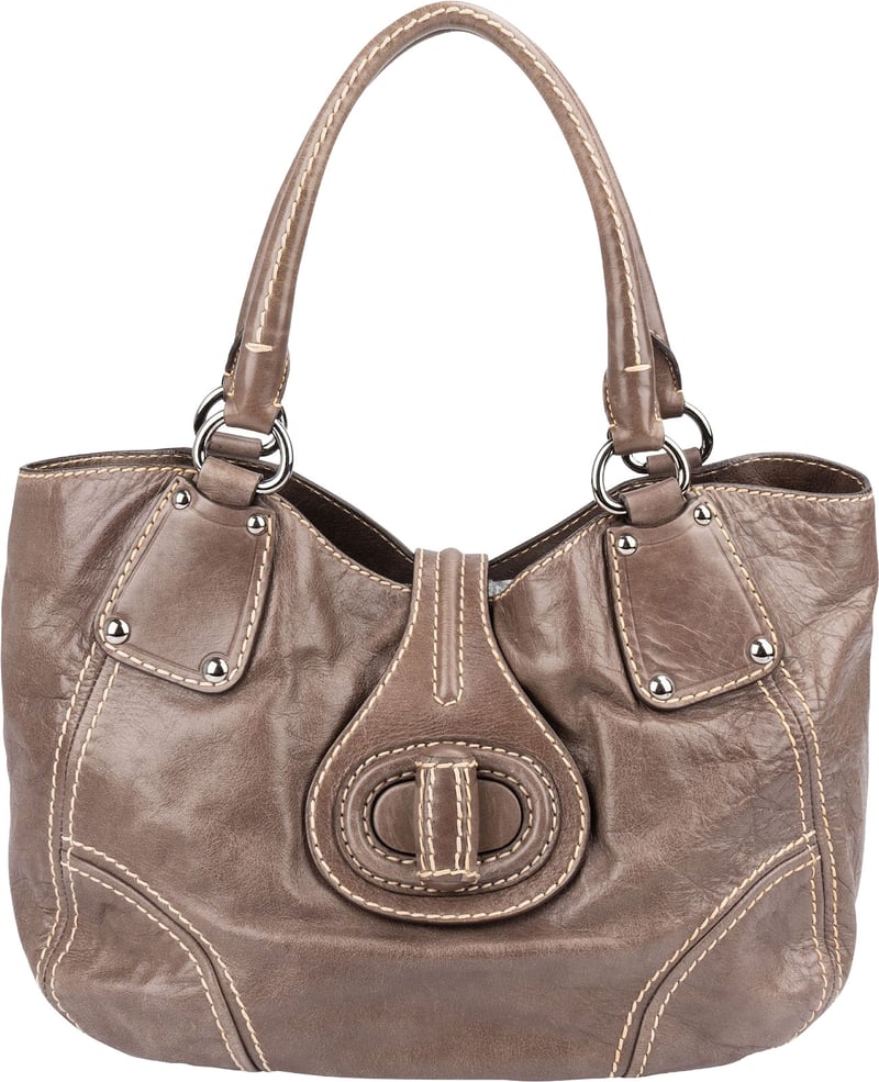 Prada Cervo Antik Stitching Hobo Shoulder Bag
