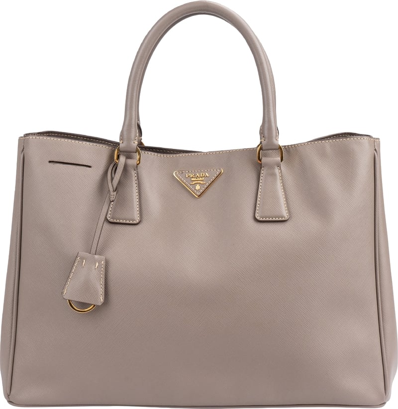 Prada Grey Saffiano Leather Galleria Tote Handbag