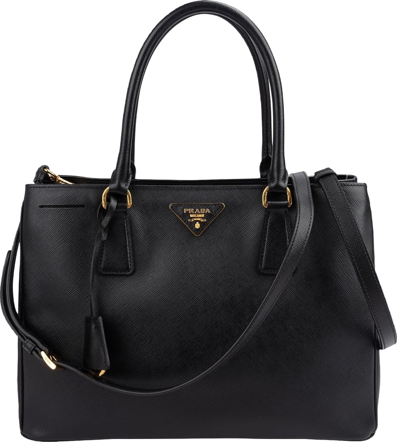 Prada Black Saffiano Leather Galleria Handbag