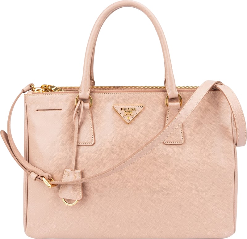 Prada Pink Saffiano Leather Galleria Tote Handbag
