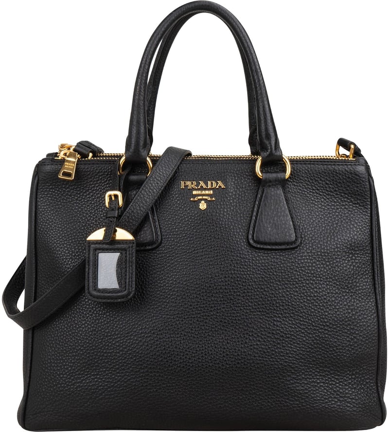 Prada Black Vitello Daino Leather Phenix Tote Handbag