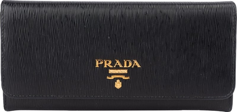 Prada Black Vitello Move Continental Wallet