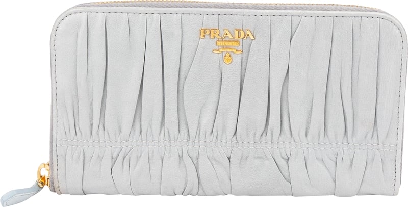 Prada Nappa Gaufre Zip Around Wallet