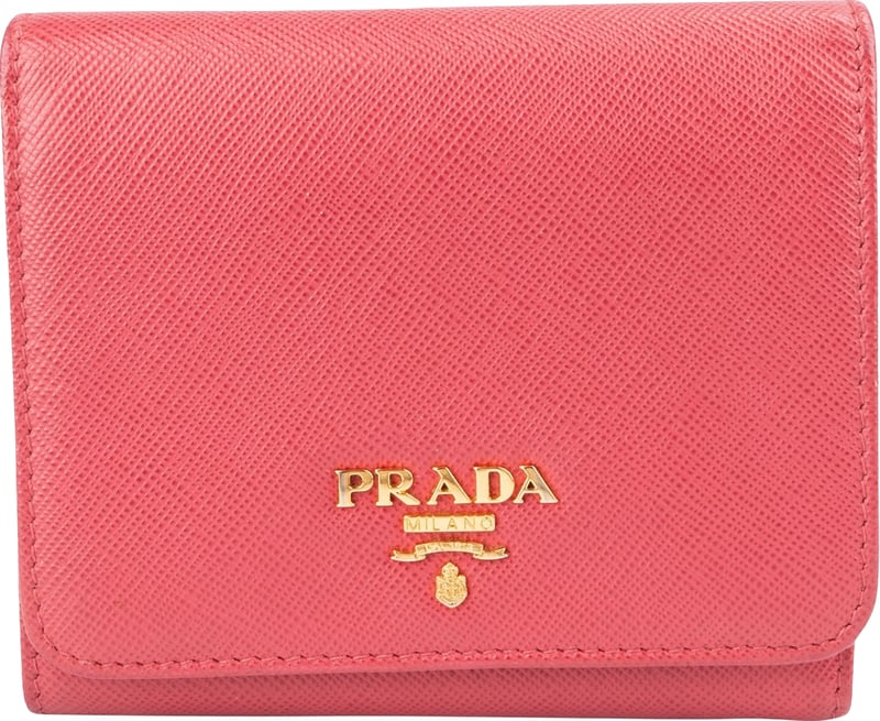 Prada Pink Saffiano Leather Small Wallet