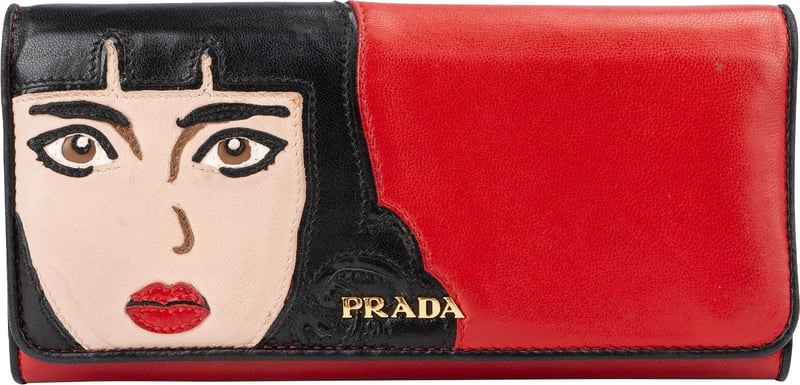 Prada Leather Face Continental Wallet