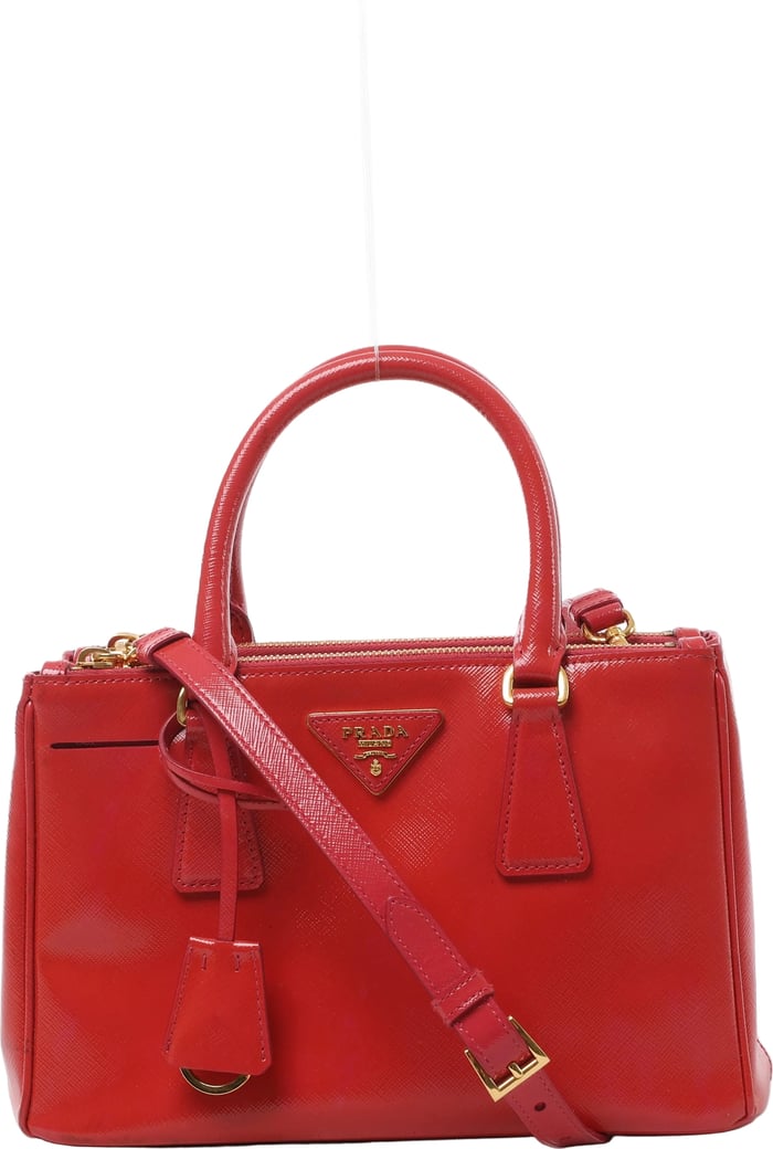 Prada Galleria Saffiano Lux Leather 2Way Handbag Red BN2316