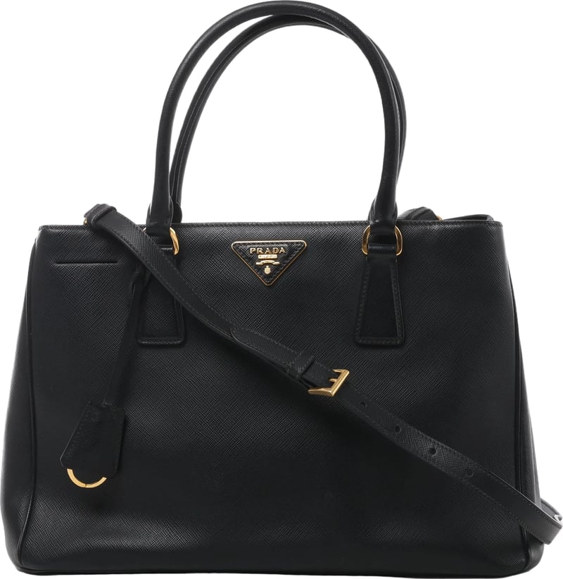 Prada Galleria Saffiano Leather 2Way Handbag in Black