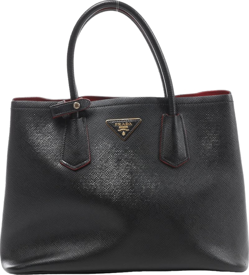 Prada Cuir Saffiano Leather Handbag in Black