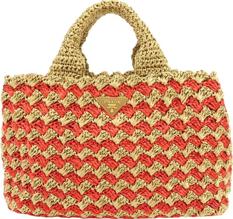 Prada Canapa Raffia Crochet Small